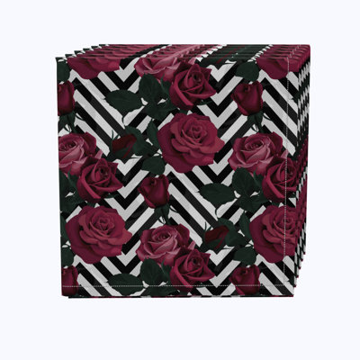 Cotton Twill Floral Square Napkin