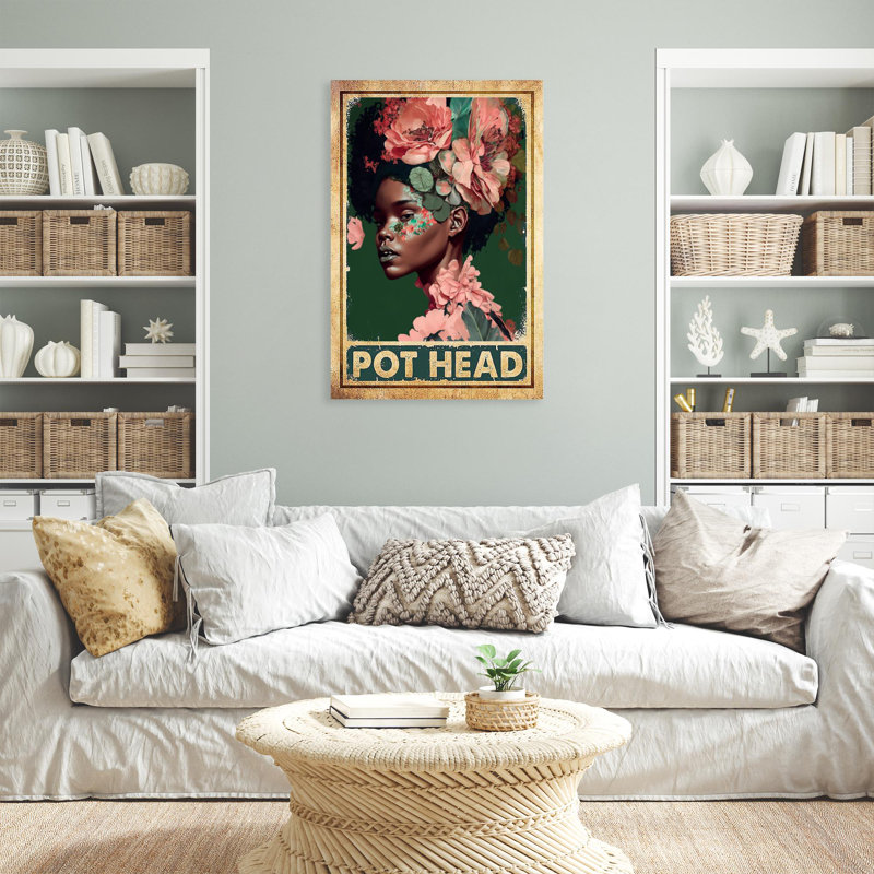 «Pink Flower Pot Head», impression sur toile, H 36 po x l 24 po x P 1,25 po