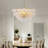 Artistica 32" 8-Light Round Modern Brass Ribbed Bubble Glass Chandelier