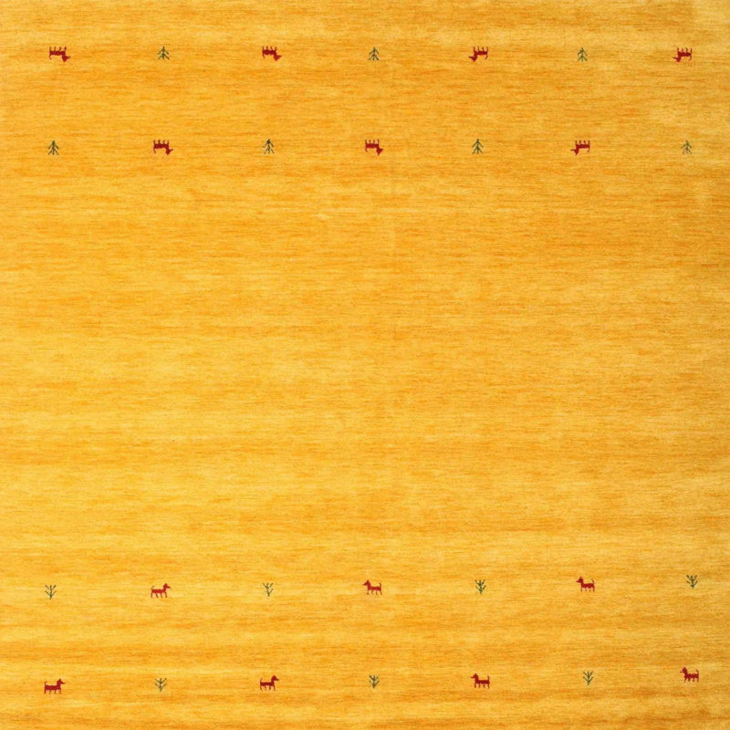 Tapis jaune Juney, Carré 8 pi