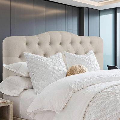 Linen Upholstered Headboard-Modern-Adjustable Height-Button Tufting by SUMIJ