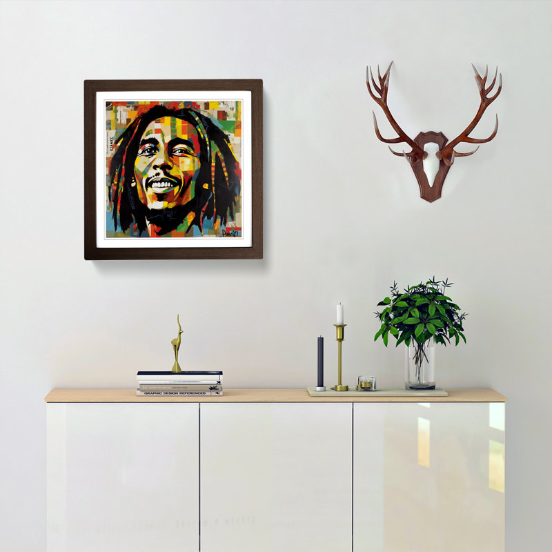 Bob Marley Constructivism - Framed Print, Walnut