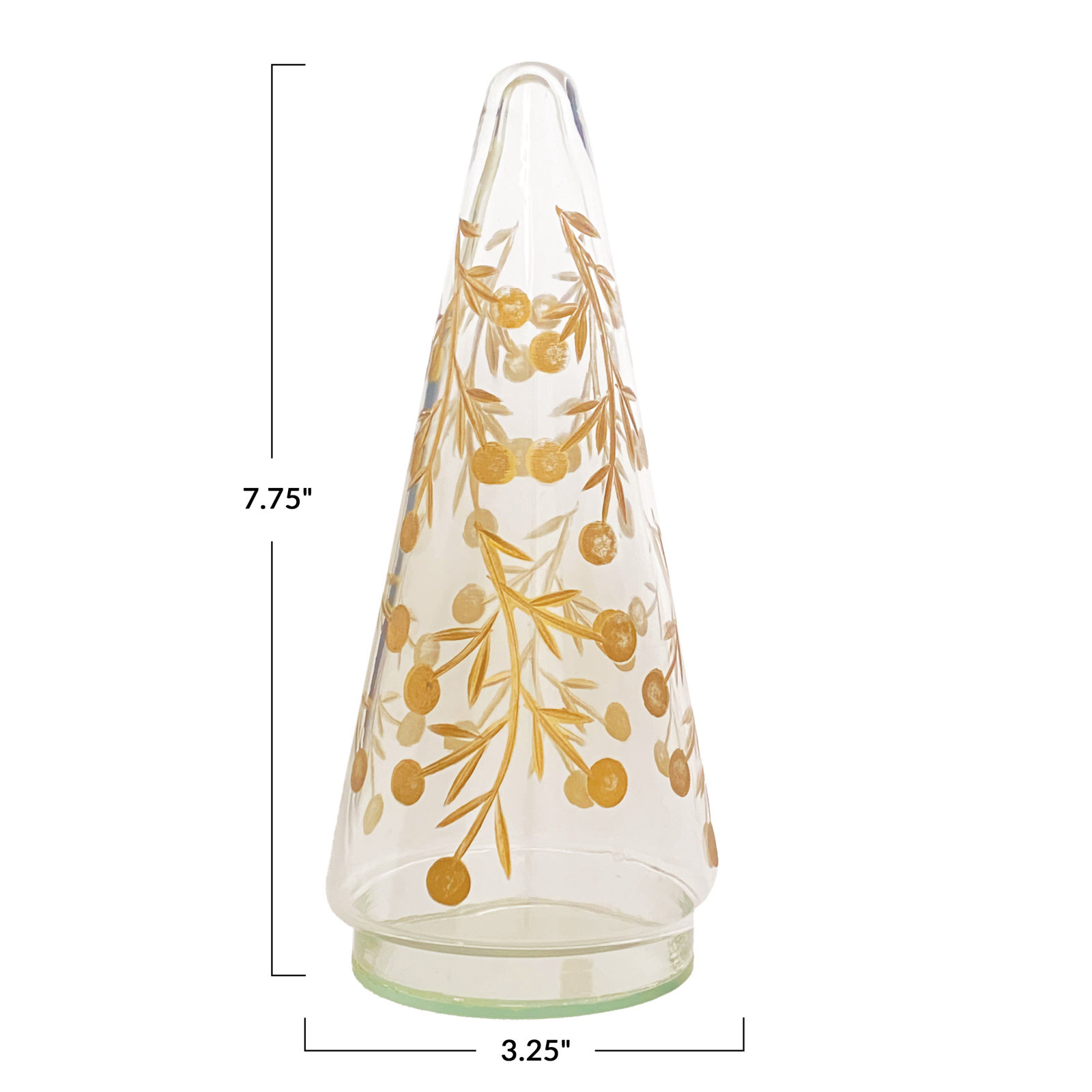 Gold Etched Handblown Glass Table Tree