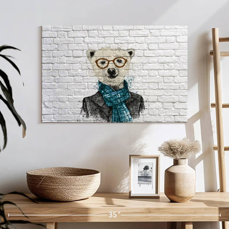 Brampt Dapper Polar Bear, 16" H x 24" W