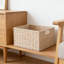 Paniers de rangement tissés, ensemble de 6 cubes de rangement en jacinthe avec cadre en métal pour l'organisation à la maison, pliable et prêt à l'emploi