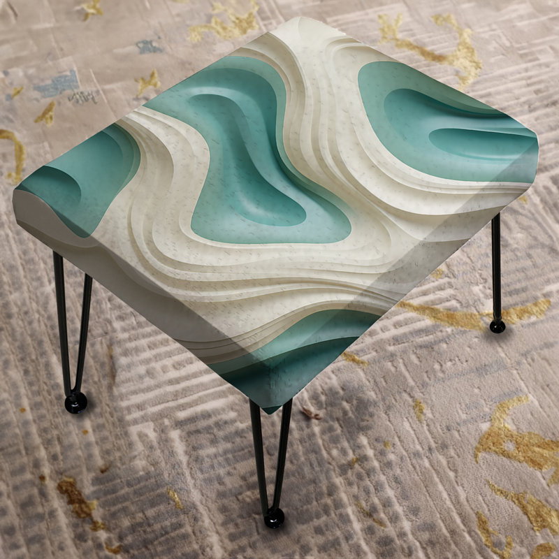 Sculptural Elegance - Repose-pieds rectangulaire abstrait