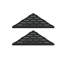 Black 25 cm Corner Shelf, Triangular Shower Shelf Bathroom Organiser on Tile Wall, 2 Pcs
