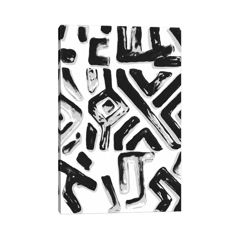 «African Textile Woodcut II» par Stellar Design Studio, peinture sur toile tendue, H 12 po x l 8 po x P 0,75 po