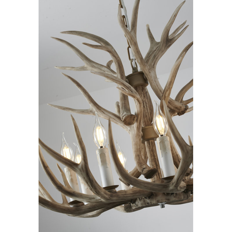 Lustre en bois à 2 niveaux 9 lumières Whittingham Eclectic