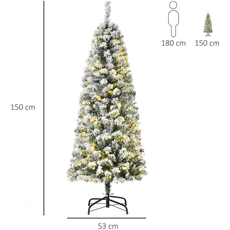 Lighted Artificial Pine Christmas Tree, 6' H