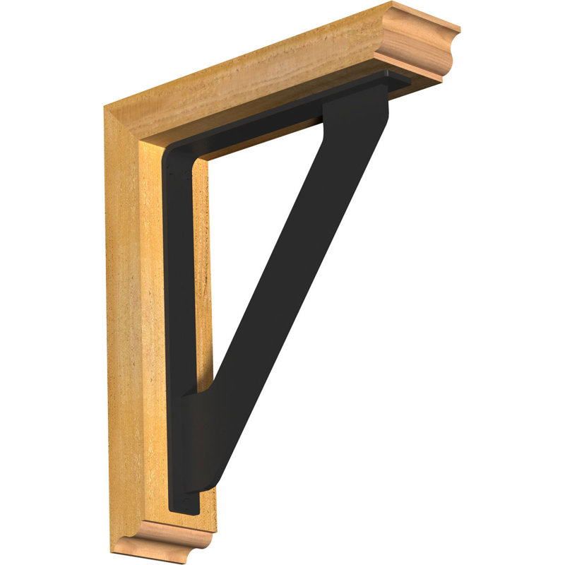 Support traditionnel en fer simple de 2 po d'épaisseur, H 23 po x P 20 po, Cèdre rouge de l'Ouest l 4 po x T 4 po (sciage br