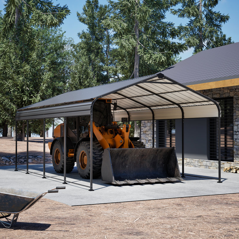 12X20 Ft All Weather Portable Metal Carport, Heavy Duty With Upf50+ Blocking, Ideal For Outdoor Storage Carport Suvs And Boats, Shelter Rustproof Roof, Suitable Parties Exhibitions