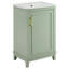 Meuble-lavabo de salle de bain 20 po, lavabo en céramique, peu encombrant, tablettes doubles de 20 po avec lavabo, conception compacte, rangement généreux-769426687