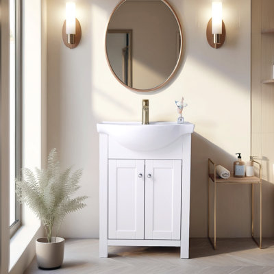 24'' Bule Modern Free-Standing Single Bathroom Vanity Set