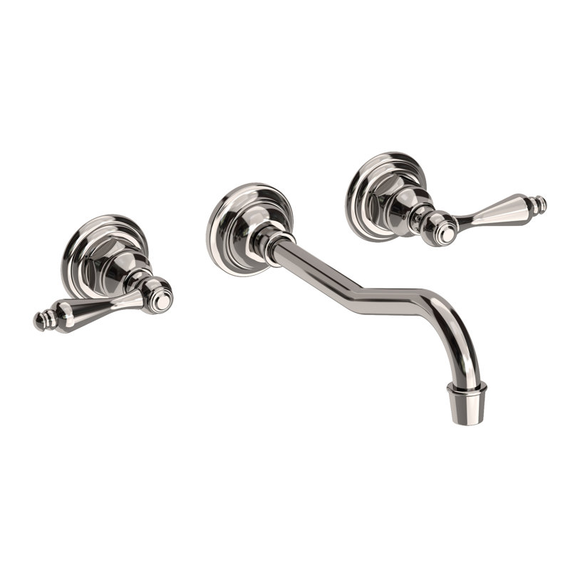 Chesterfield Wall Mount Bathroom Faucet, Polished Nickel