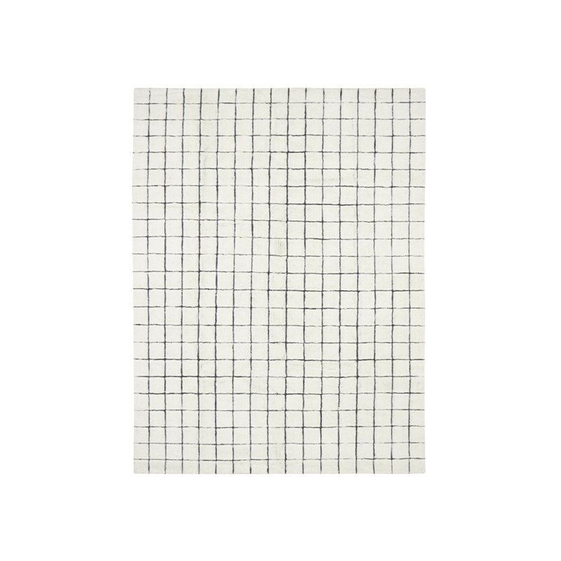 Mosaic Wool Geometric Area Rug in Beige, Rectangle 7'6" x 9'10"