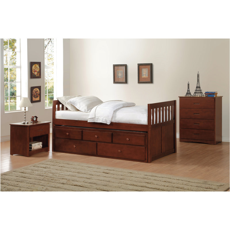 Ensemble de chambre à coucher pour lit de bébé 3 pièces Bambie, Ensemble de 3 pièces : lit, 2 tables de chevet
