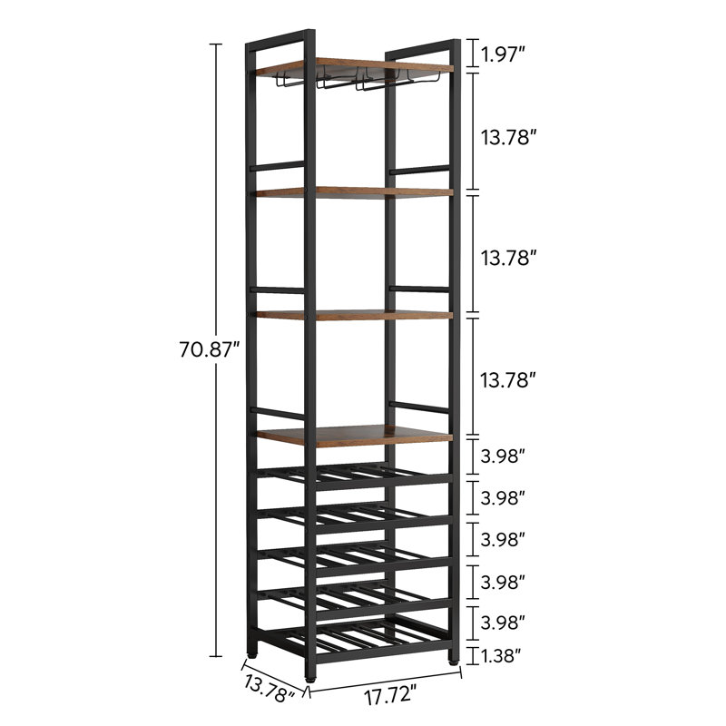 Jesiah 45cm Wine Racks, Rustic Brown/Black
