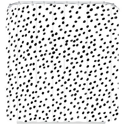 Rideau de douche simple pois points
