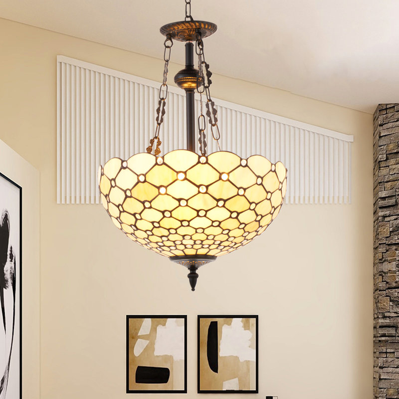 Lustre géométrique à 3 lumières à intensité variable Stabler Tiffany