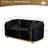 63" Luxury Chesterfield Velvet Loveseat With Gold Accent Arms-936015366