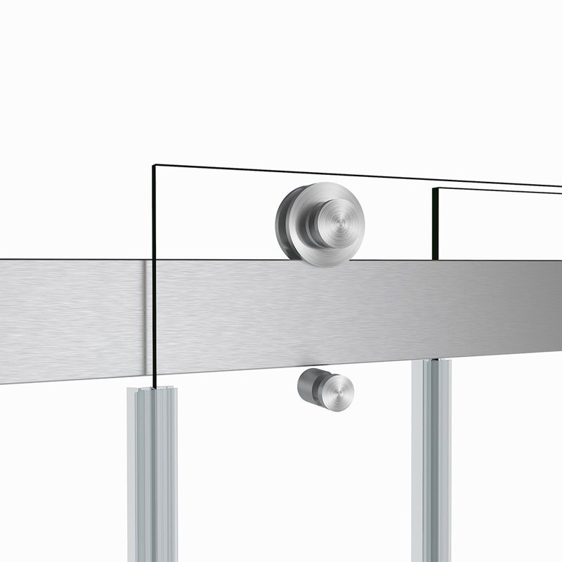 48" W x 76" H Frameless Nickel Sliding Shower Enclosure