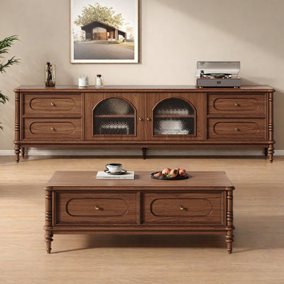 Ensemble de meuble télé et table basse Retro Red Oak
