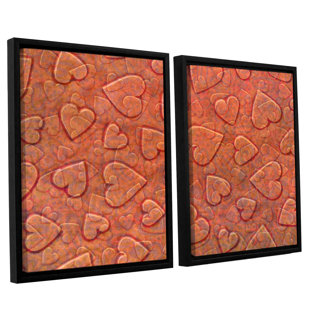 Lenny " Large Heart Mixed Pattern " 2 - Pieces
