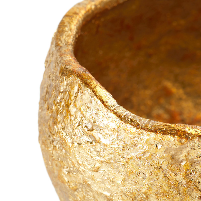Tumbler Metal Decorative Bowl, Gold Leaf
