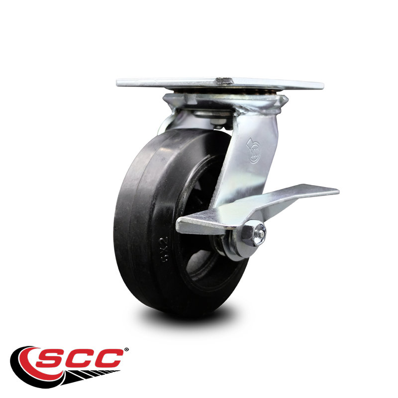 Caoutchouc sur roulettes en acier
