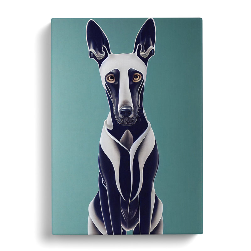 Greyhound Portrait - Wrapped Canvas, 76cm H x 50cm W x 3cm D