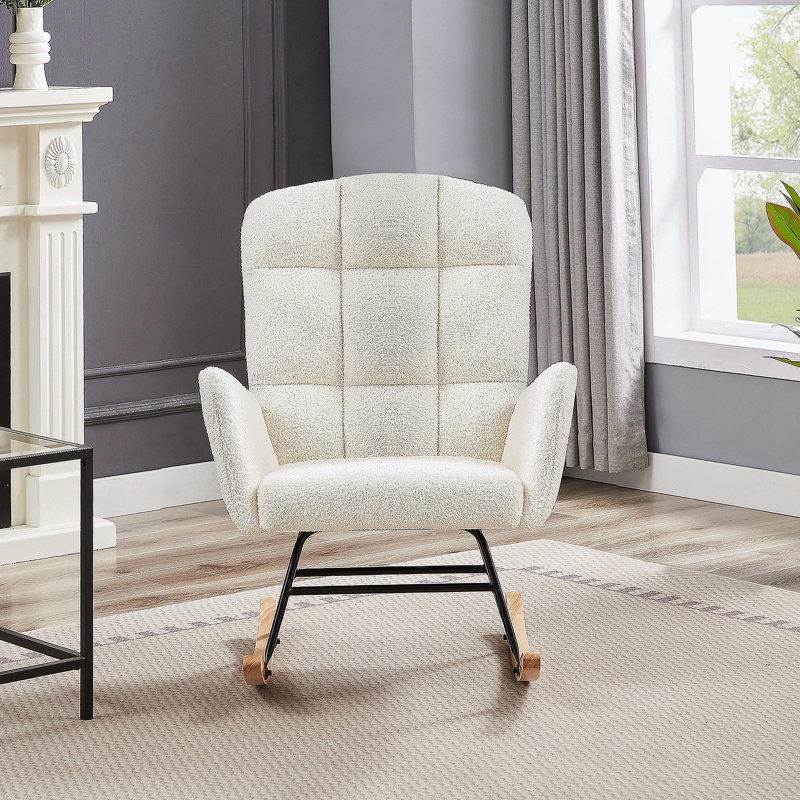 Fauteuil berçant crème blanc Teddy
