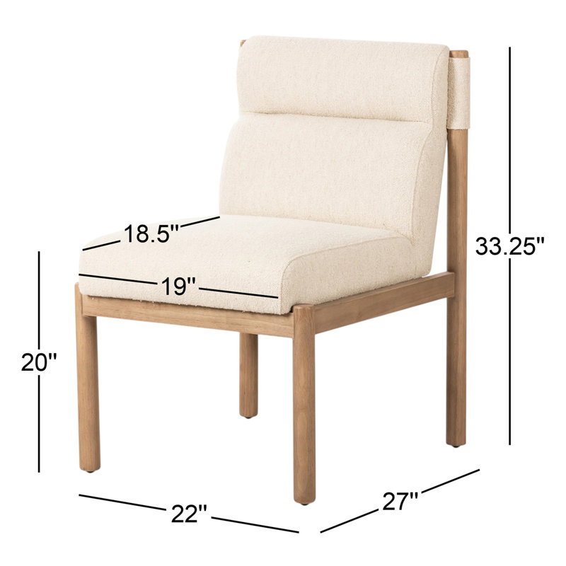 Kiano Upholstered Dining Chair, Ivory Polyester Blend
