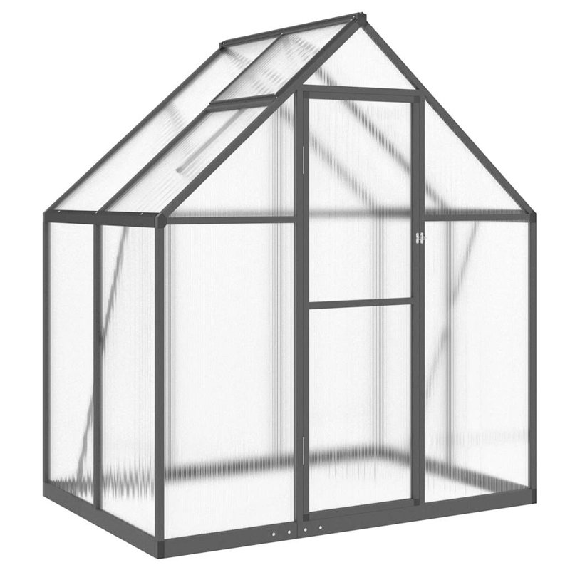 Polycarbonate (PC) à effet de serre vidaXL et aluminium transparent, Anthracite