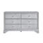 Commode de chambre contemporaine à 6 tiroirs avec miroir Silver Glam