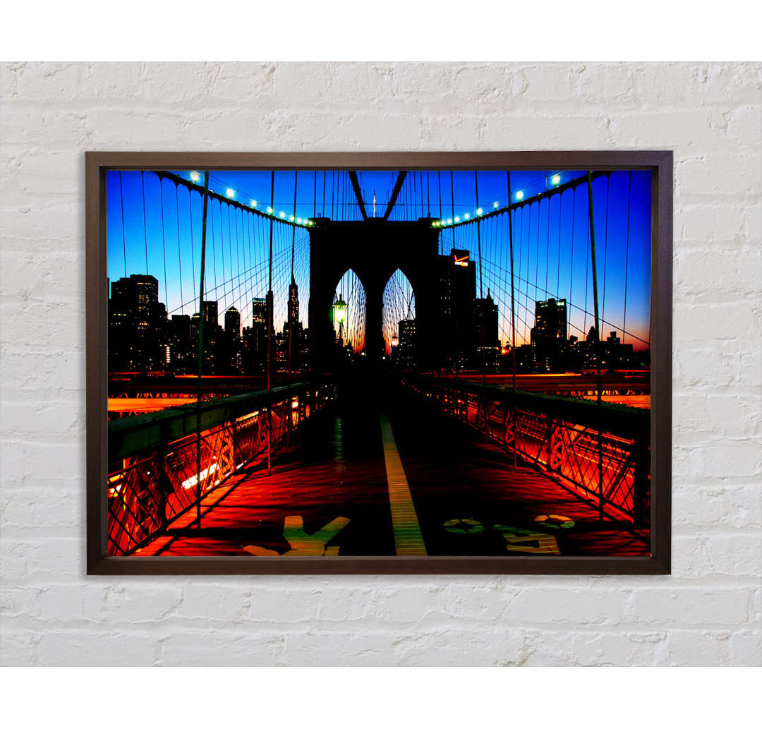 Brooklyn Bridge Red Cast - Einzelner Bilderrahmen Kunstdrucke auf Leinwand