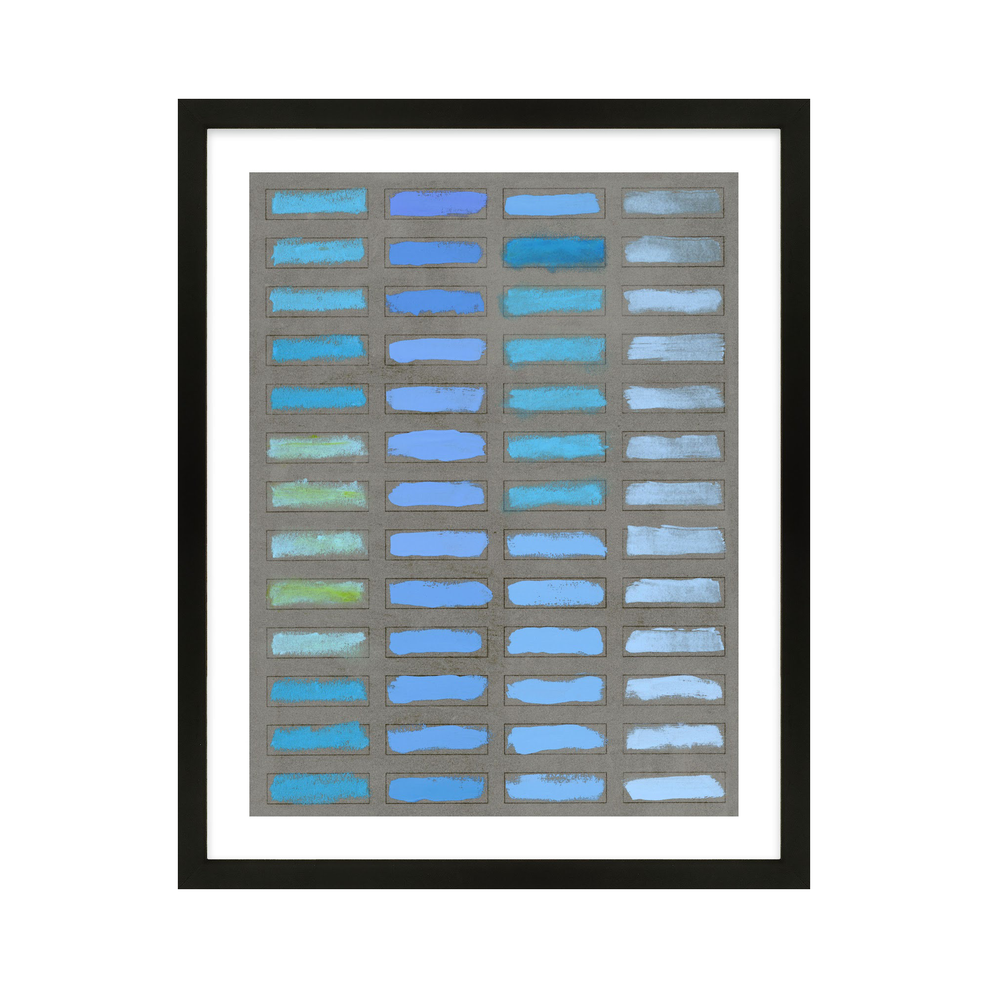 The Blues 2 by Jacques Pilon, Black Framed, 25" H x 20" W x 1.25" D