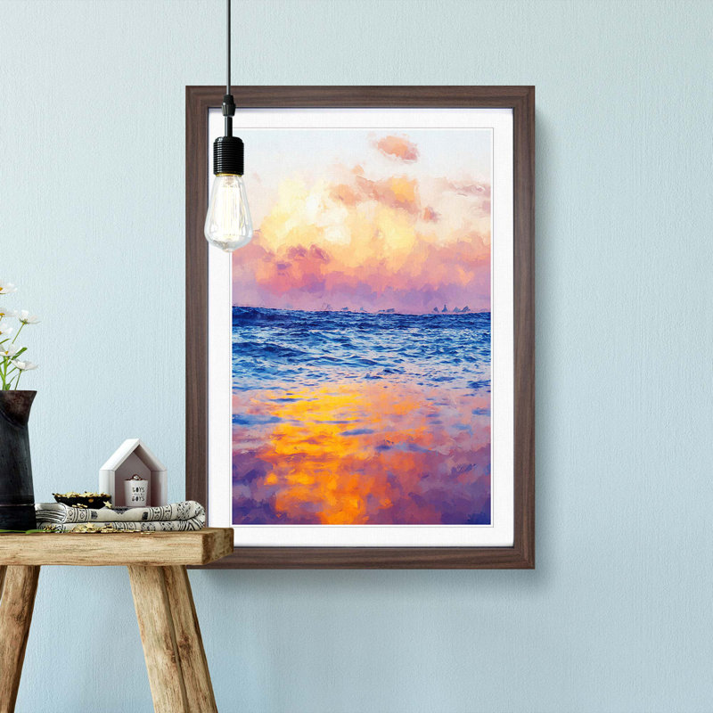 Sea Horizon in Abstract - Picture Frame Graphic Art Print, Walnut, 76cm H x 50cm W x 2cm D