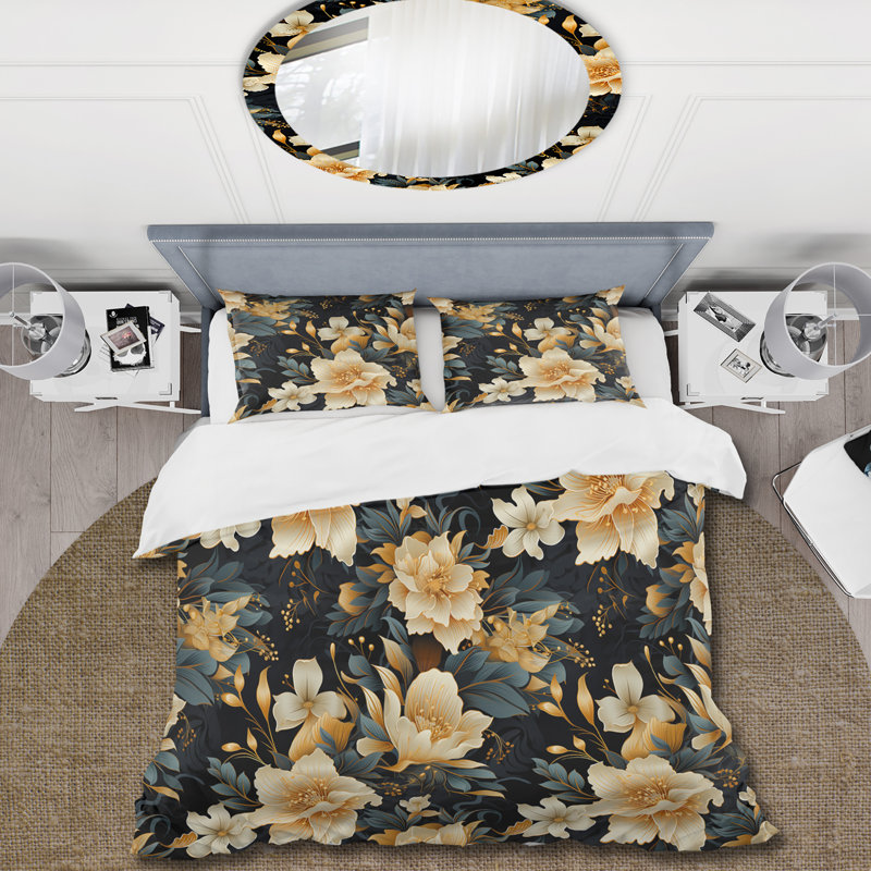 Ensemble de housse de couette Timeless Beige Peony Sophistication II, Housse de couette pour très grand lit et 2 très
