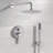 10" Brushed Nickle Roud Rain Shower Head And Handheld Shower Head Set