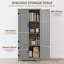 Armoire de rangement de cuisine de 60 po avec étagères, grise