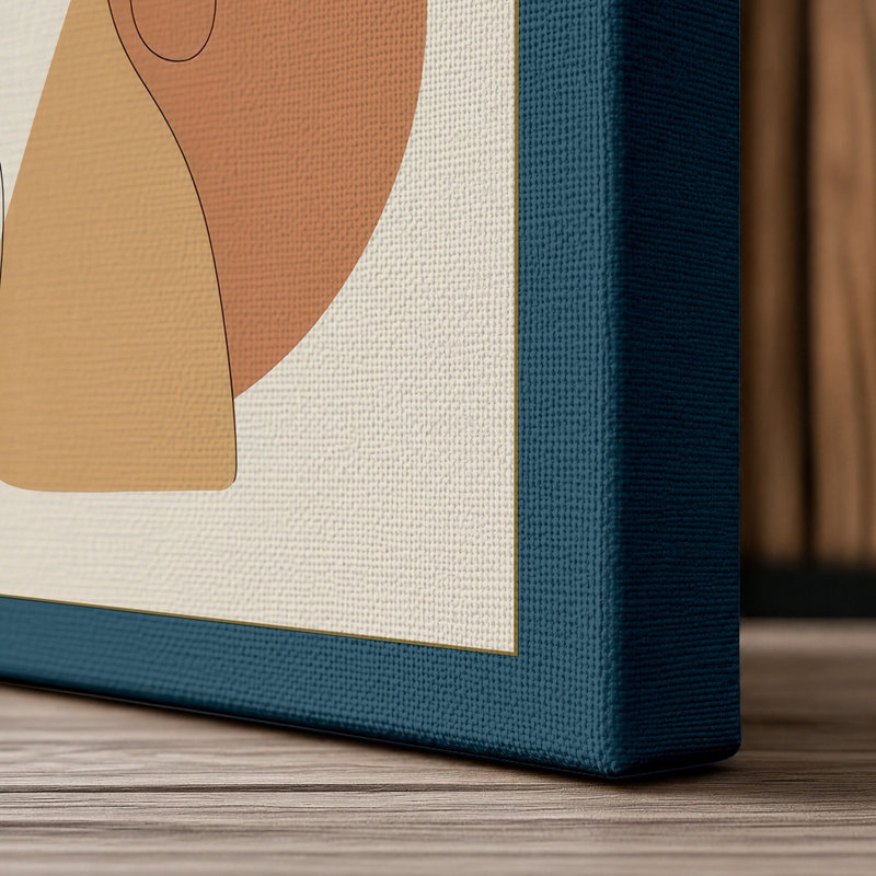 Serene Abstraction Modern - Wrapped Canvas, 18x12 - 45.7 x 30.5 cm, Teal Border
