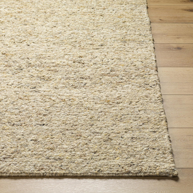 Wool Area Rug in Beige, Rectangle 2' x 3'