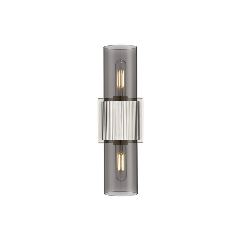 Éclairage pour meuble-lavabo mural 7 po Bolivar, Fumée, Nickel satiné