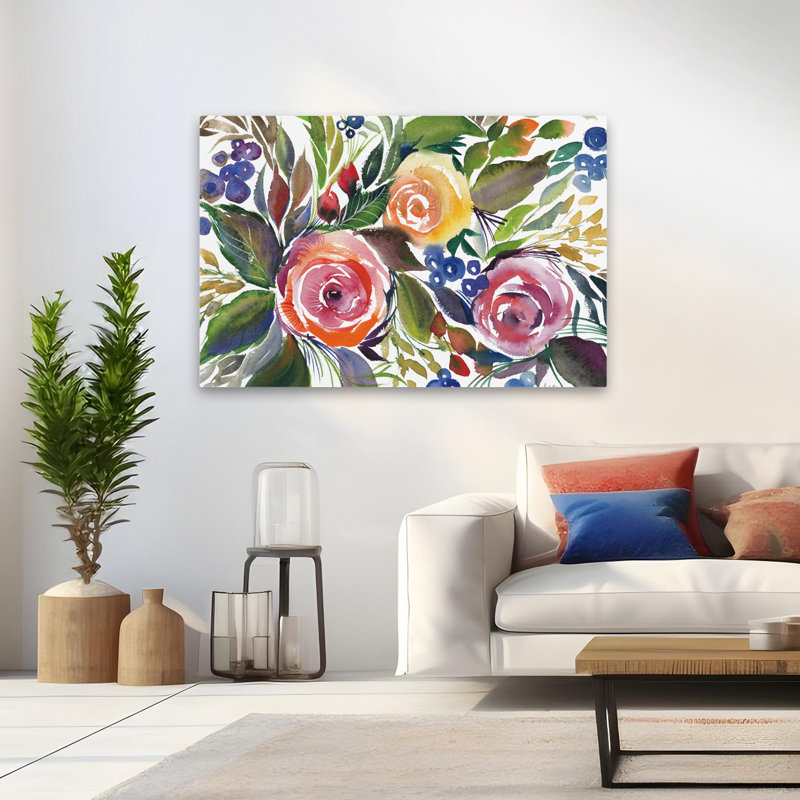 Bourgeons en fleurs - roses en fleurs, H 32 po x l 48 po
