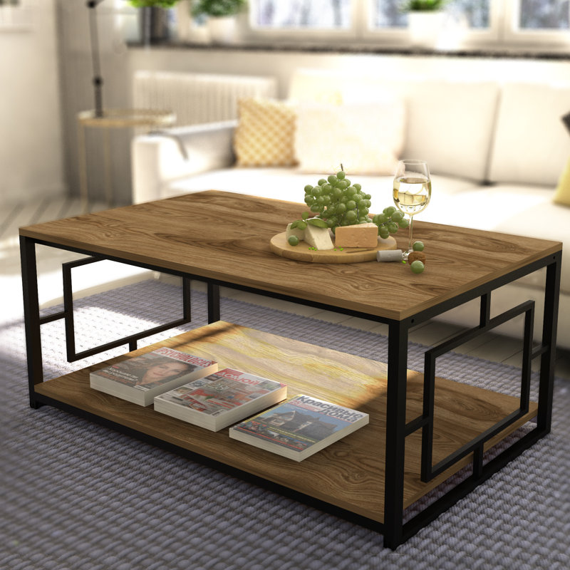 Hodgdon 120cm Rectangular Coffee Table, Black/Oud Oak, Oud Oak