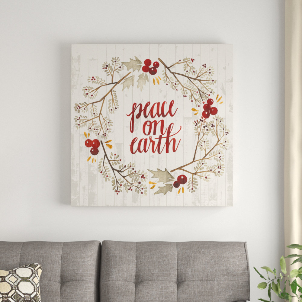 East Urban Home 'Rustic Christmas V' Textual Art on Wrapped Canvas ...