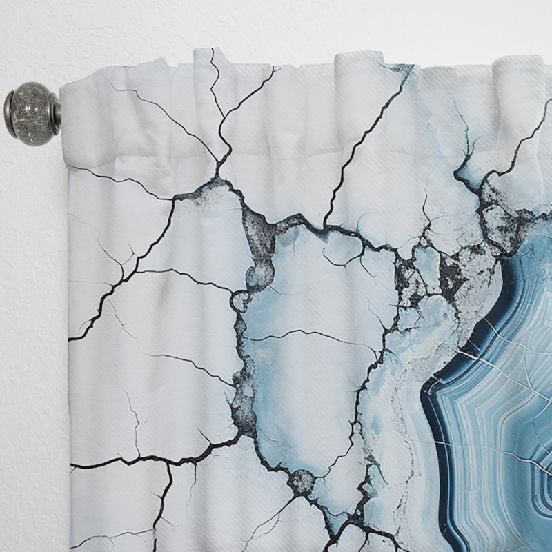 Cho Blue Stone Geode Minimalism II - Traditional Velvet Curtain - Room Darkening - 1 panel, 52" W x 95" L