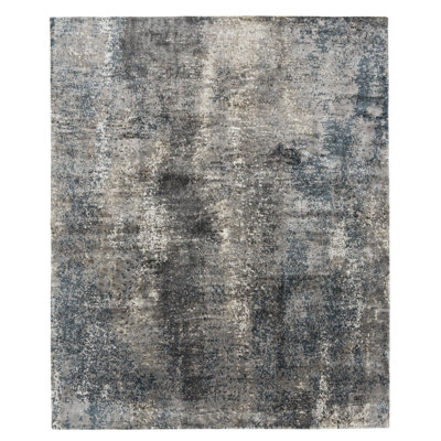 Beryllium Abstract Area Rug in Gray/Natural/Silver
