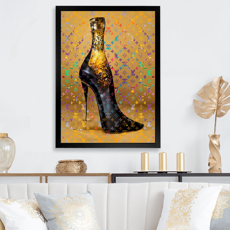 Art et art mural sur toile de luxe, Impression noire sur toile encadrée, L 12 po x H 20 po